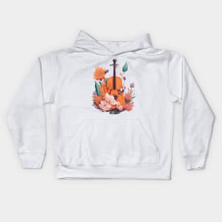 Violin and Flowers Kids Hoodie